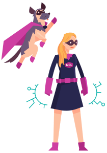 CryptoKait and PrivacyPupper Superhero Art